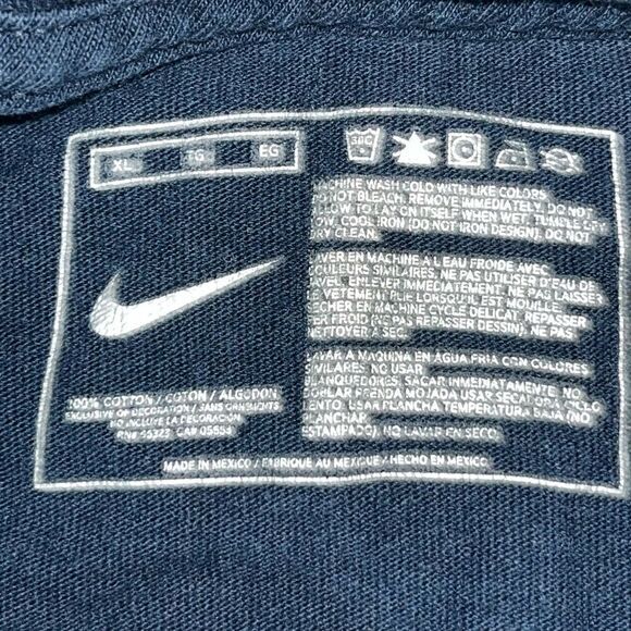 Nike Swoosh Mens XL Athletic Department Graphic T Shirt Navy Blue Short Sleeves - Picture 2 of 6